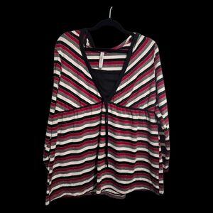 Gitano Red and White Tie Front Tunic